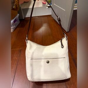 Coach Cream and Brown Shoulder Bag